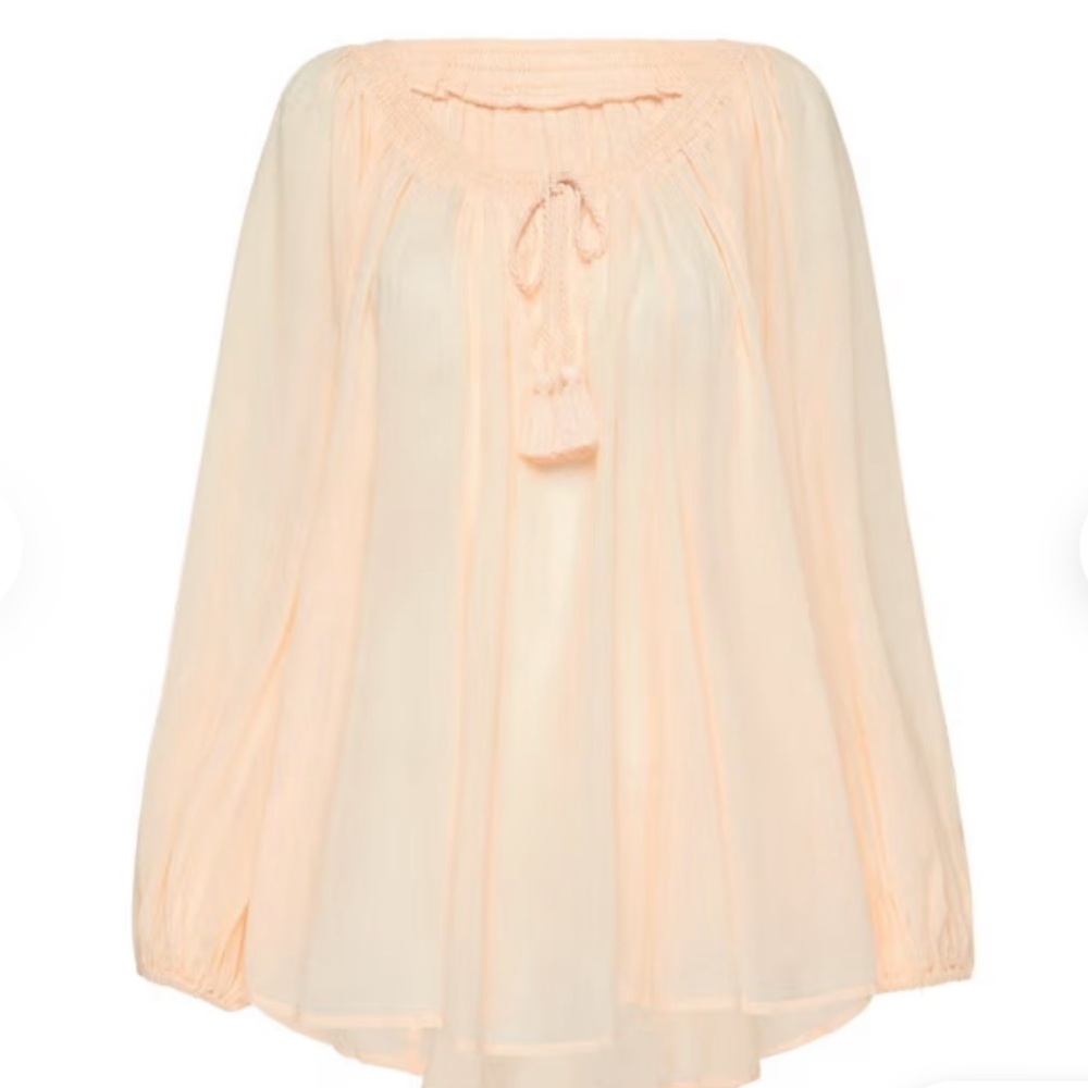 SPELL & THE GYPSY COLLECTIVE HONEY BLOUSE ORGANIC COTTON IN PEACH SIZE XS